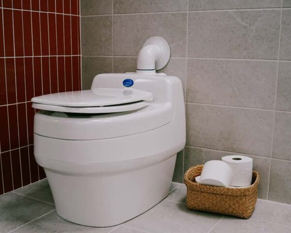 Separett Villa waterless compost toilet installed in a garden office