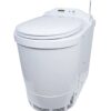 Separett Family II electric incinerating toilet. 3/4 view from front.