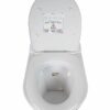 Separett Family II electric incinerating toilet. Lid open, looking into the bowl.