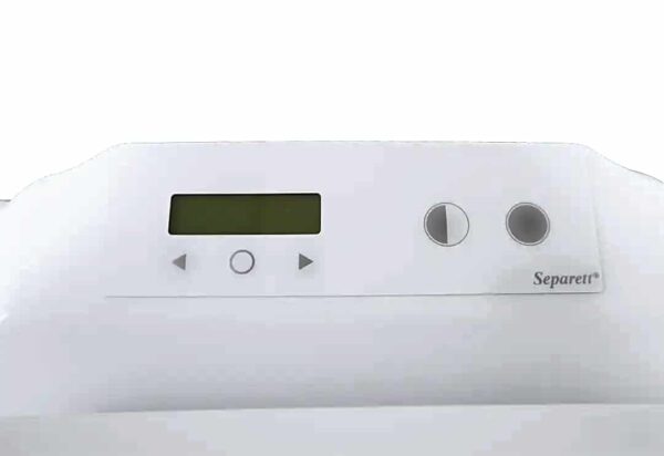 Separett Family II electric incinerating toilet. View of the display panel and operation buttons.