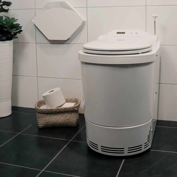 Separett Family II electric incinerating toilet. Image shows it in a domestic bathroom setting.