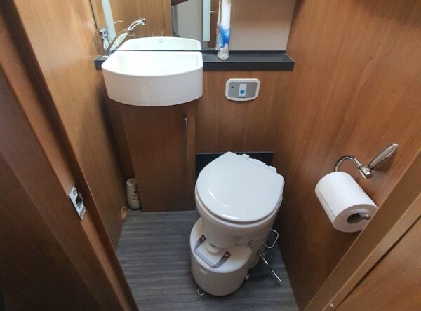 Air Head toilet installed in an Autotrail motor home