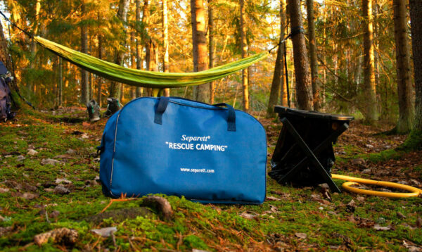 Separett Rescue Camping toilet in a woodland setting