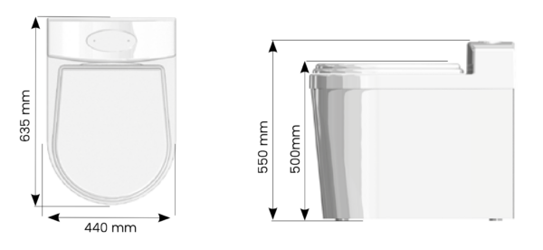 Separett Freeze dimensions