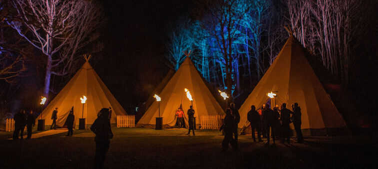 Finnebrogue Woods - Tipis at night