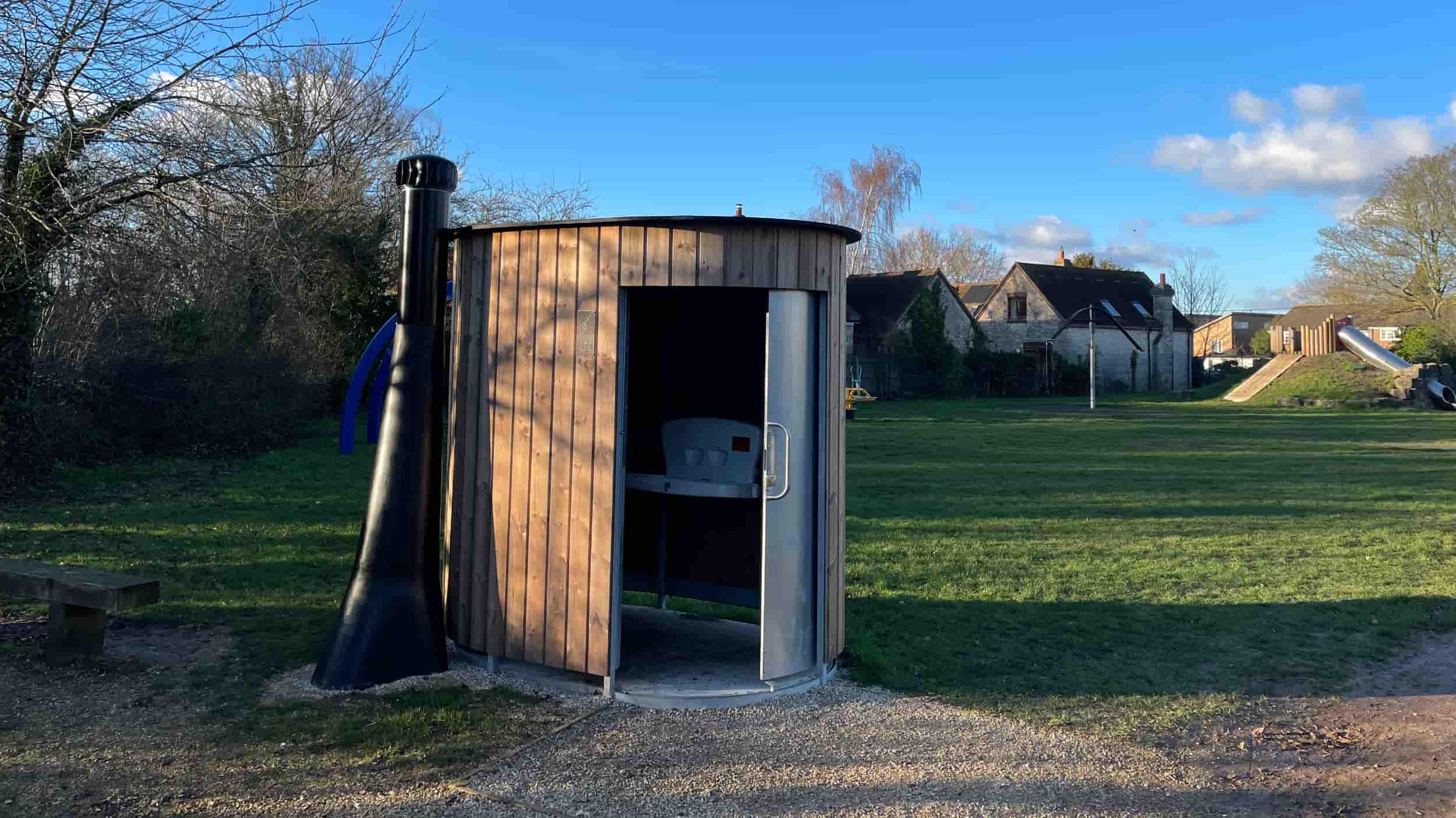 Kazuba KL2 accessible waterless toilet installed at Cumnor Parish Council. Toilet supplied by WooWoo Waterless Toilets.