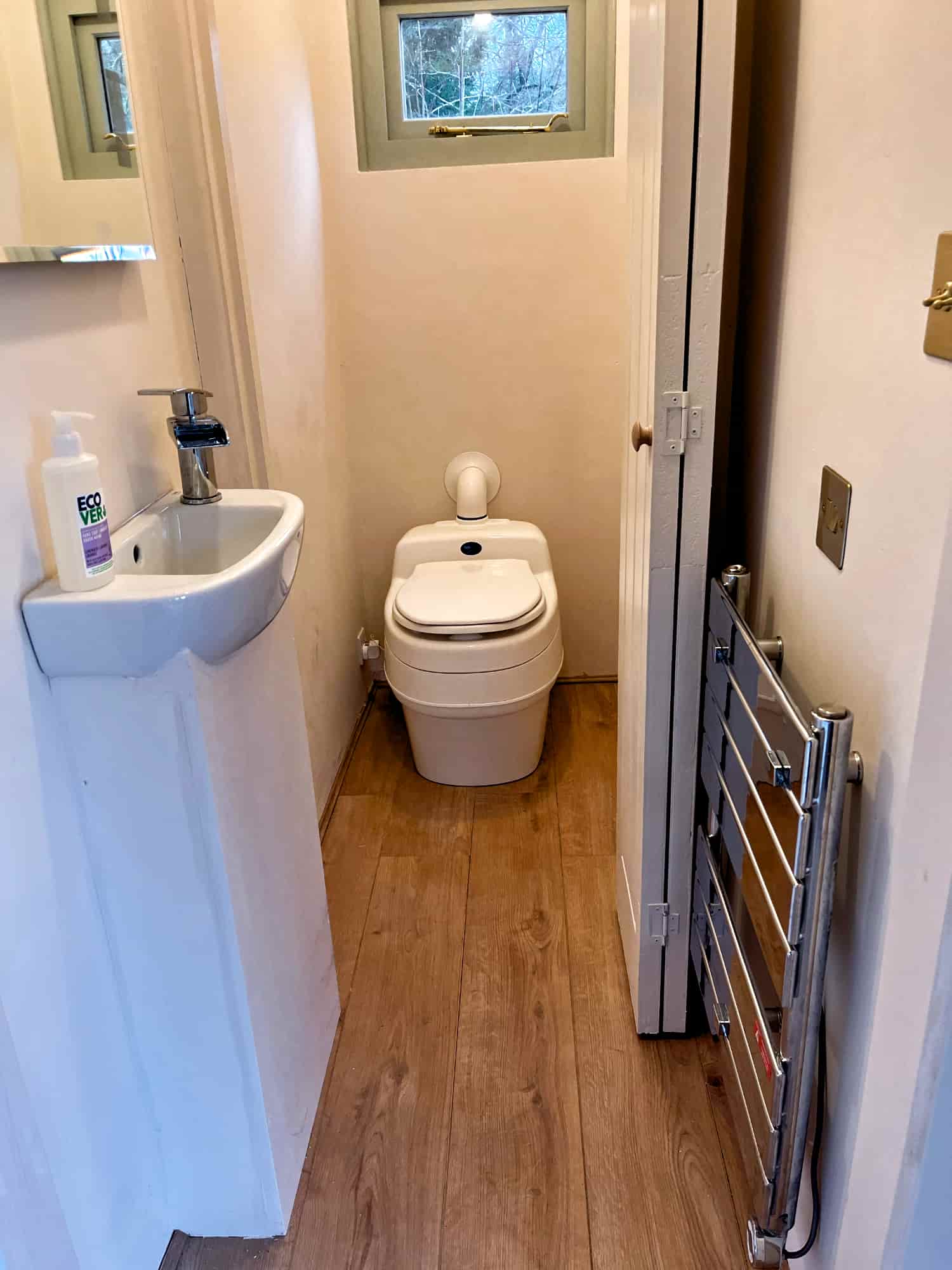 Separett Villa compost toilet installed at in the Slad Valley, Cotswolds UK