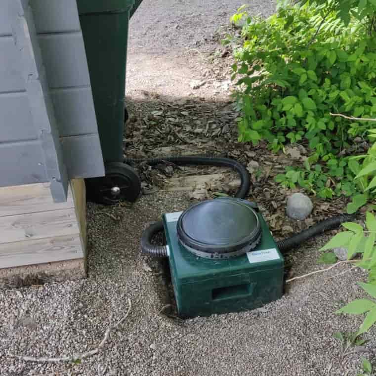 GeoTrap nutrient filter installed with a WooWoo GT dry toilet