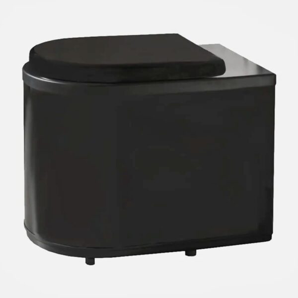Ekohytte freezing toilet in black, with lid closed