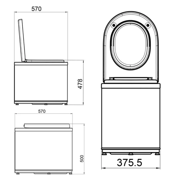 Ekohytte freezing toilet dimensions