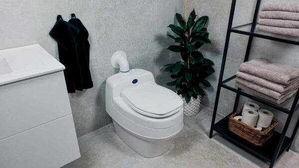 Separett Villa waterless toilet, installed in a modern domestic bathroom