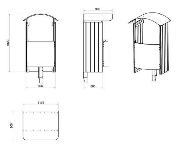 Kazuba Urinal Module dimension